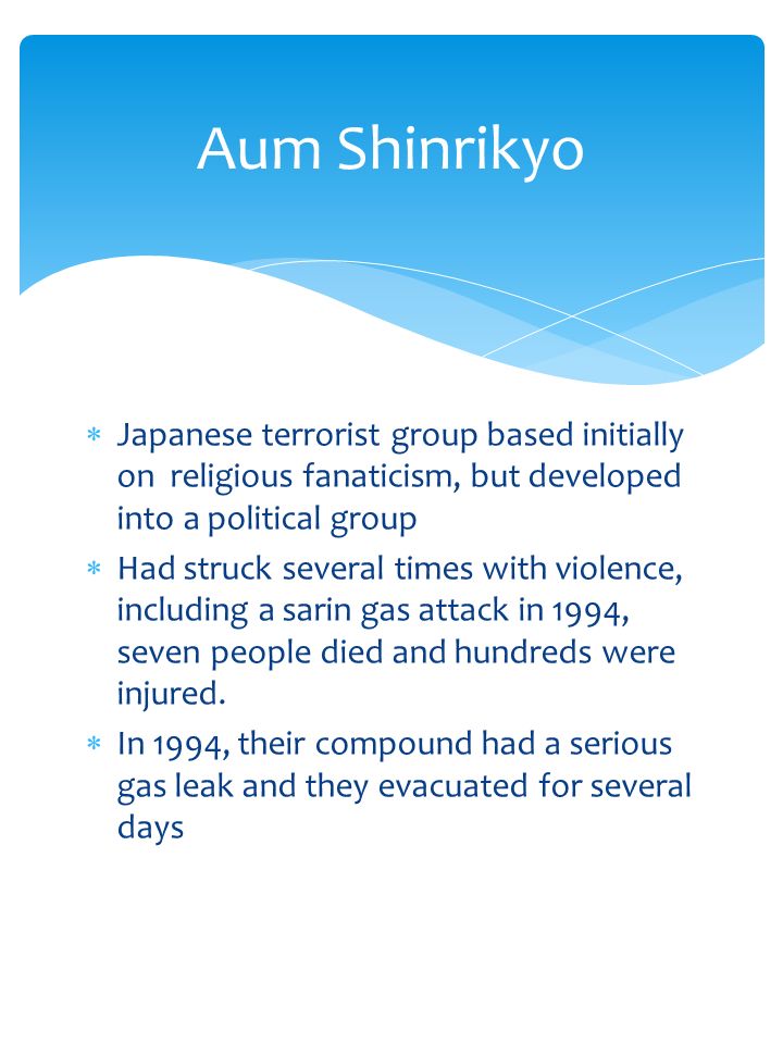 Aum shinrikyo terrorist group